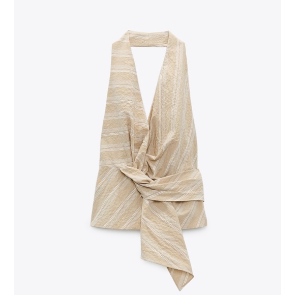 ZARA STRIPED HALTER TOP - Picture 5 of 12